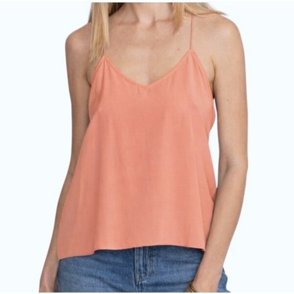 Johnny Was Edie Cami Coral Peach Silk Spaghetti Strap Camisole M